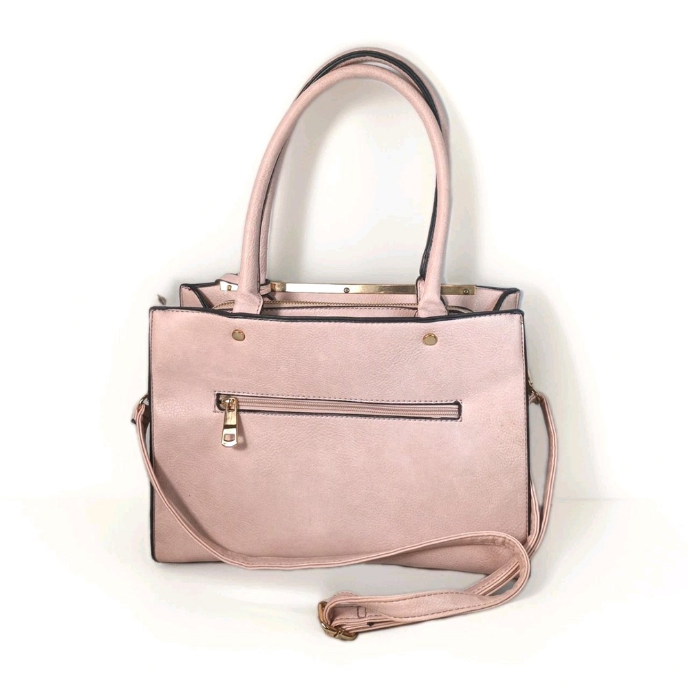 Women Fashion Tote Handbag Purse With Handles And Shoulder Strap Medium Pink